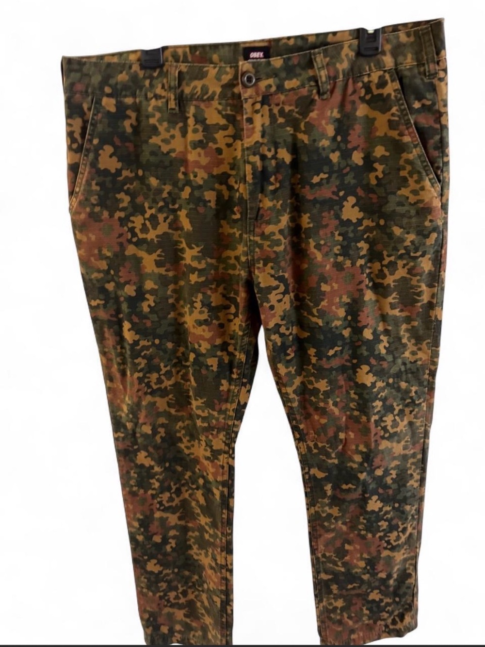 Men's Obey Camouflage Chino Pants - Olive/Brown Camo